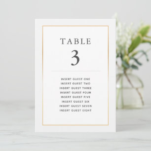 Einfache elegante Gold Table 3 Benutzerdefinierte Einladung