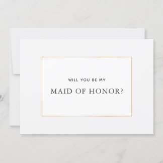 Einfache Elegante Gold Trauzeugin Vorschlag Card Save The Date