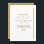 Einfache Elegante Gold Typografie und Frame Weddin Einladung<br><div class="desc">Minimalistisches Hochzeitsdesign mit Goldtypografie und Rahmen mit leicht personalisiertem Text,  und Gold setzt sich auf der Rückseite fort. Die Hintergrund- und Textfarben können auf Wunsch geändert werden.</div>