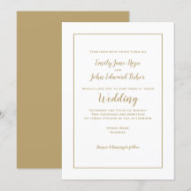 Einfache Elegante Gold Typografie und Frame Weddin