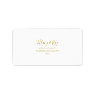Einfache elegante Gold Wedding RSVP-Adressenmarken Adressaufkleber