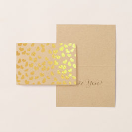 Einfache Elegante Golden Hearts Valentinstag Folienkarte