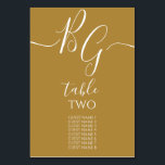 Einfache elegante Golden Initials Wedding Guest Na Tischnummer<br><div class="desc">Dieses Design zeichnet sich durch eine elegante und dennoch einfache Anordnung der personalisierten Initialen der Braut und des Bräutigams aus. Dieses weiße und goldene Design ist einfach, aber elegant in jeder Hinsicht. Die Kombination von Farben schafft einen eleganten, trendigen und schicken Stil. Elegantes Hochzeitsdesign mit modernen Elementen in der Tischnummer....</div>