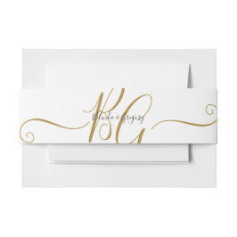 Einfache Elegante Goldene Initialen Hochzeit Einladungsbanderole