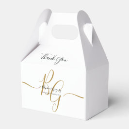 Einfache Elegante Goldene Initialen Hochzeit Geschenkschachtel