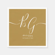 Einfache Elegante Goldene Initialen Hochzeit