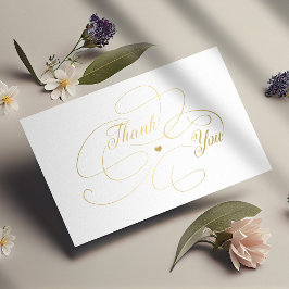 Einfache elegante goldene Schrift vielen Dank Mitteilungskarte