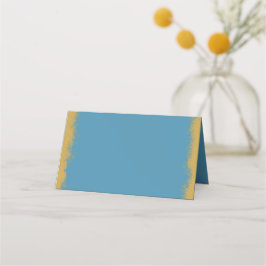 Einfache elegante goldfarbene Edge Blue Platzkarte