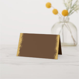 Einfache elegante goldfarbene Edge Brown-Platzkart Platzkarte