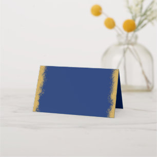 Einfache elegante goldfarbene Kante blaue Platzkar Platzkarte