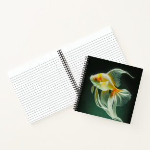 Einfache elegante Goldfisch-Digitalkunst Notizbuch