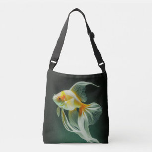 Einfache elegante Goldfisch-Digitalkunst Tragetaschen Mit Langen Trägern