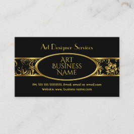 Einfache elegante Goldflora-Damaskus Visitenkarte
