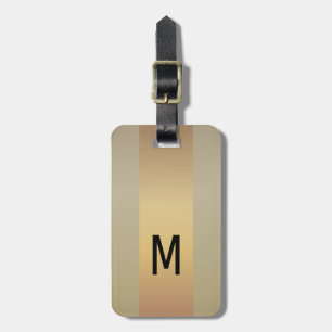 Einfache elegante Goldmetall-mit Monogramm Bezeich Gepäckanhänger