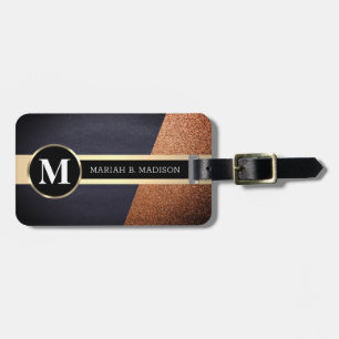 Einfache elegante Goldmetall-mit Monogramm Bezeich Gepäckanhänger