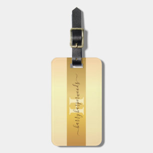 Einfache, elegante Goldmetall-Streifen, mit Monogr Gepäckanhänger