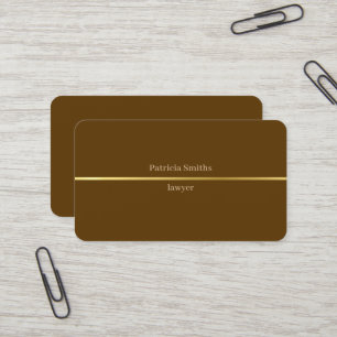 Einfache elegante Goldstreifen-Anwältin Brown Visitenkarte