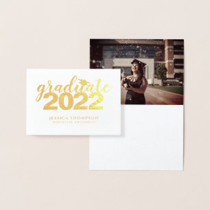Einfache Elegante Graduate Gold Foil Grußkarte Folienkarte