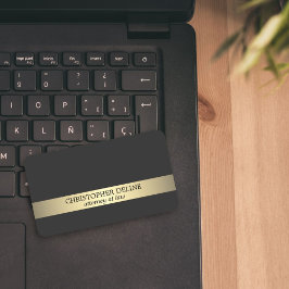 Einfache, elegante graue Imitate Gold gestreifte A Visitenkarte