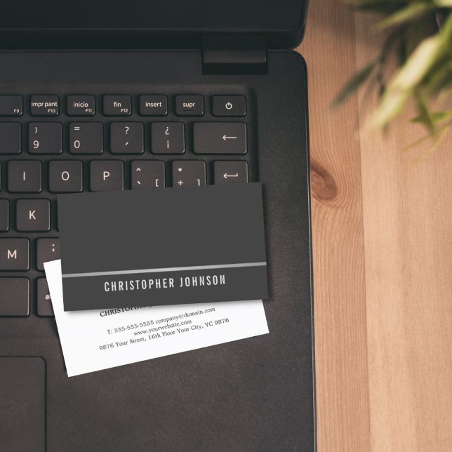 Einfache Elegante Gray Imitate Silver Line Consult Visitenkarte (Von Creator hochgeladen)