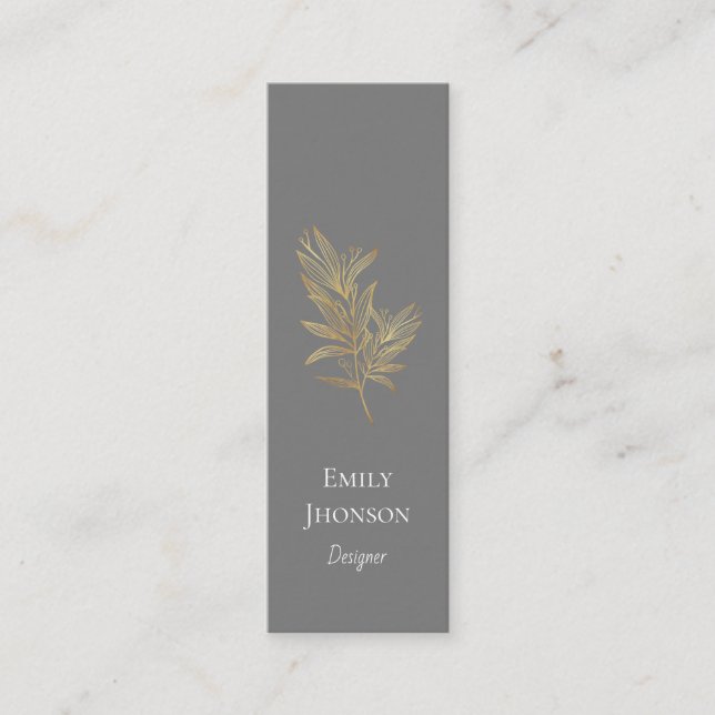 Einfache elegante Gray Mini Business Card Mini Visitenkarte (Vorderseite)