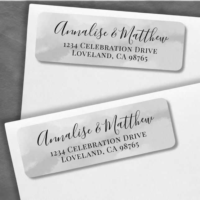 Einfache Elegante Gray Wedding Rücksendeadresse (Simple Elegant Gray Wedding Return Address label )