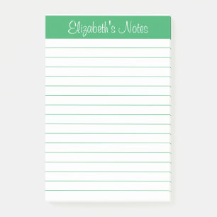 Einfache elegante grüne Bezeichnung Personalisiert Post-it Klebezettel
