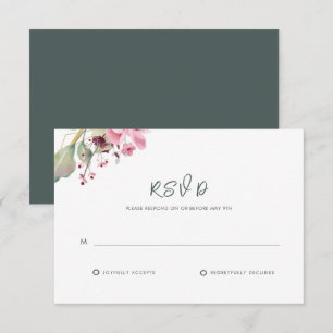 Einfache Elegante Grüne Hochzeit RSVP Karte
