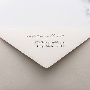 Einfache elegante handgeschriebene Namens-Rücksend Permastempel