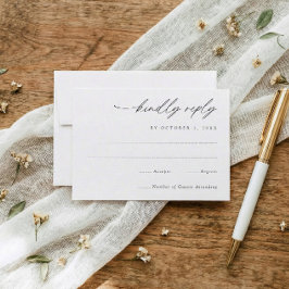 Einfache elegante Handschrift Hochzeit RSVP Karte