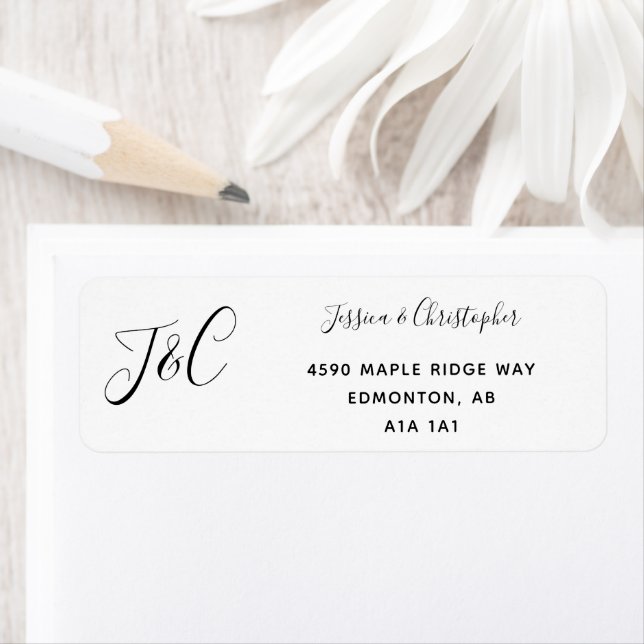 Einfache Elegante Handschrift Schwarz & Weiß Moder (Insitu)