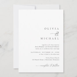 Einfache Elegante Handwriting-Hochzeit Einladung