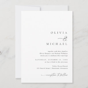 Einfache Elegante Handwriting-Hochzeit Einladung