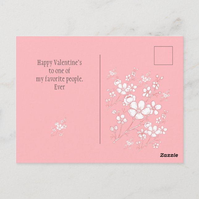 Einfache Elegante Happy Valentines Day, Sweet Frie Postkarte (Rückseite)
