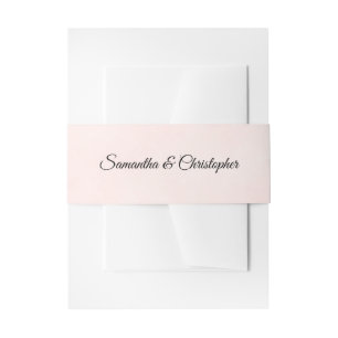 Einfache, elegante, hellblaue, rosa Hochzeit Einladungsbanderole