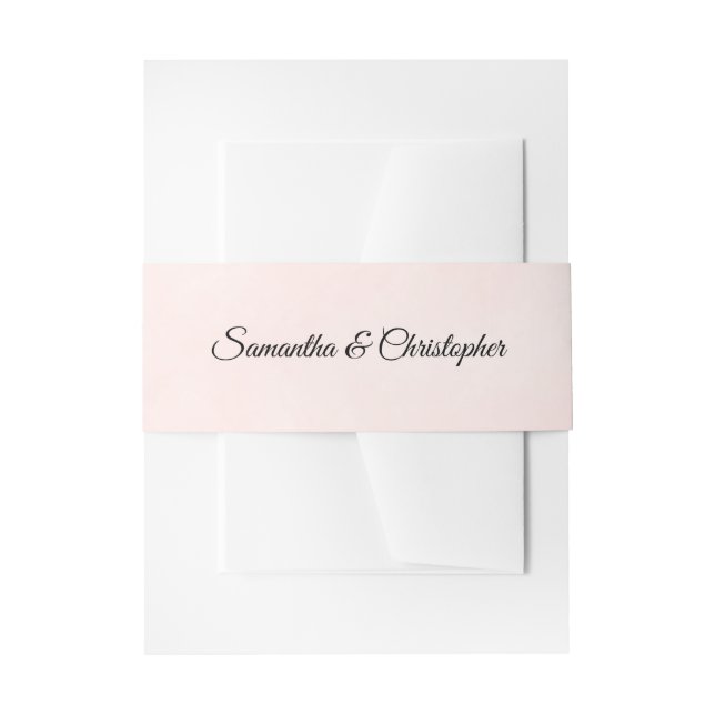 Einfache, elegante, hellblaue, rosa Hochzeit Einladungsbanderole (Vorderseite Beispiel)