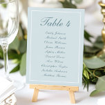 Einfache, elegante, hellblaue Sitzkarte Tischnummer<br><div class="desc">Mit dieser hübsch schlichten, hellblauen Tischnummer-Karte mit moderner Schriftzeichen und einem feinen, weißen Rahmen verleihen Sie Ihrem Hochzeitsempfang eine sanfte Touch zeitloser Eleganz. Das gepflegte, minimalistische Design verleiht dem Hotel die passende Eleganz und behalte gleichzeitig den hellen, hellen und raffinierten Look, der perfekt für Hochzeiten im Sommer, am Strand oder...</div>