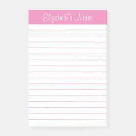 Einfache elegante hellrosa Bezeichnung Personalisi Post-it Klebezettel