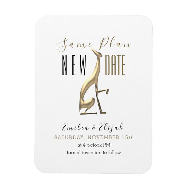 Einfache Elegante Hochzeit aufgeschoben Magnet (Vertikal)