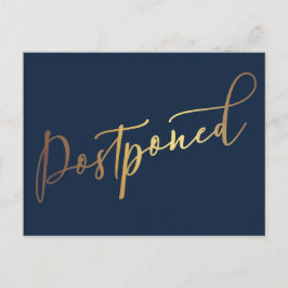 Einfache elegante Hochzeit der Marine & Gold Postkarte
