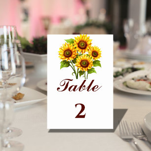 Einfache Elegante Hochzeit der Rustikalen Sonnenbl Tischnummer