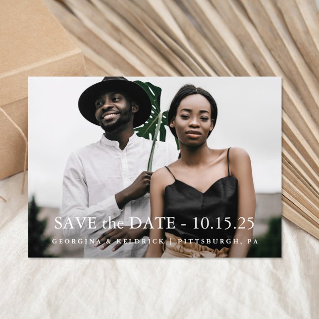 Einfache, elegante Hochzeit eines Fotos Save The Date (Von Creator hochgeladen)