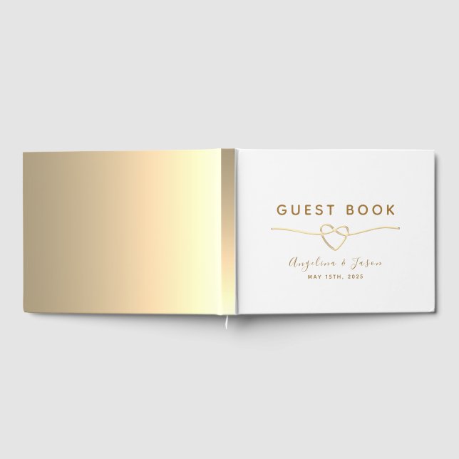 Einfache Elegante Hochzeit Gästebuch (Voll)