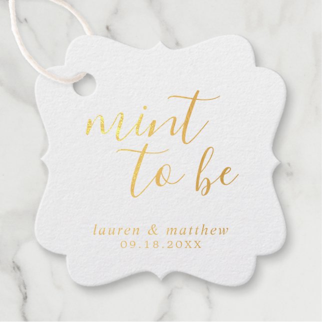 Einfache Elegante Hochzeit Geschenkanhänger (Vorderseite)