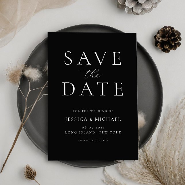 Einfache elegante Hochzeit ohne Foto speichern das Save The Date (Von Creator hochgeladen)