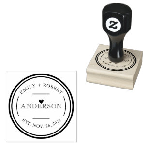 Einfache Elegante Hochzeit Personalisiert Gummistempel