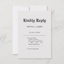 Einfache Elegante Hochzeit RSVP Karte