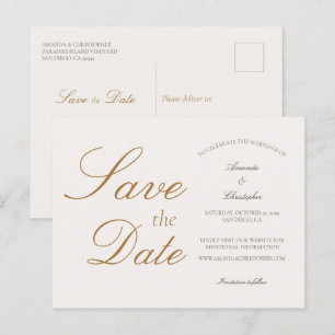 Einfache Elegante Hochzeit Save the Date Postkarte