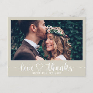 Einfache Elegante Hochzeit Vielen Dank Foto Postca Postkarte