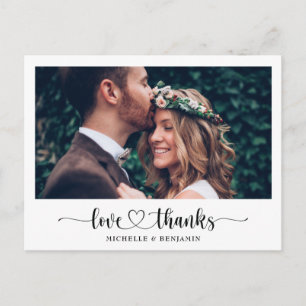 Einfache Elegante Hochzeit Vielen Dank Foto Postca Postkarte